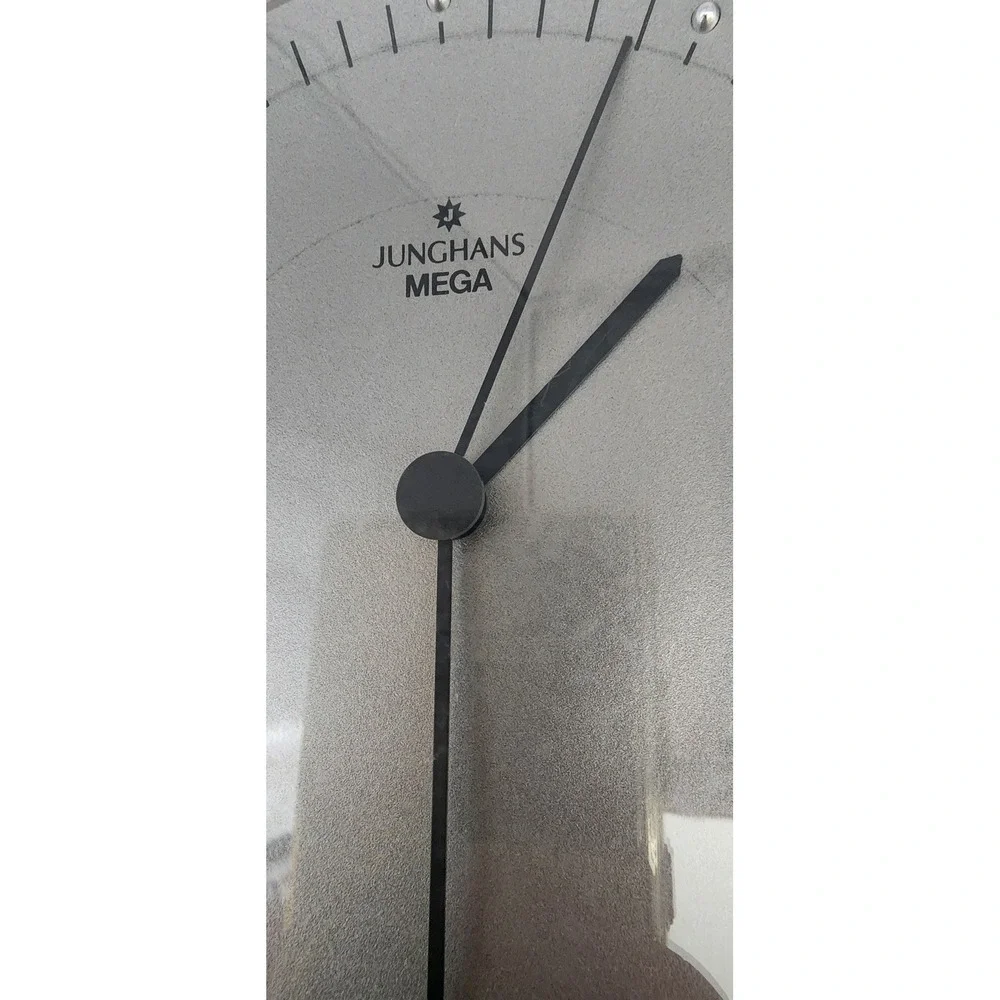 Junghans Mega Radio Controlled Desk Clock Silver German Modernist 308/0100